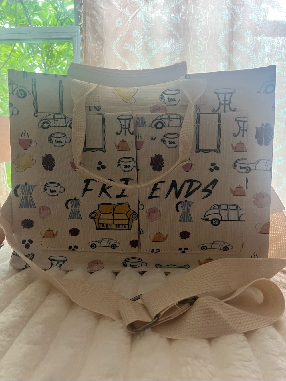 FRIENDS Cream Canvas Tote bag